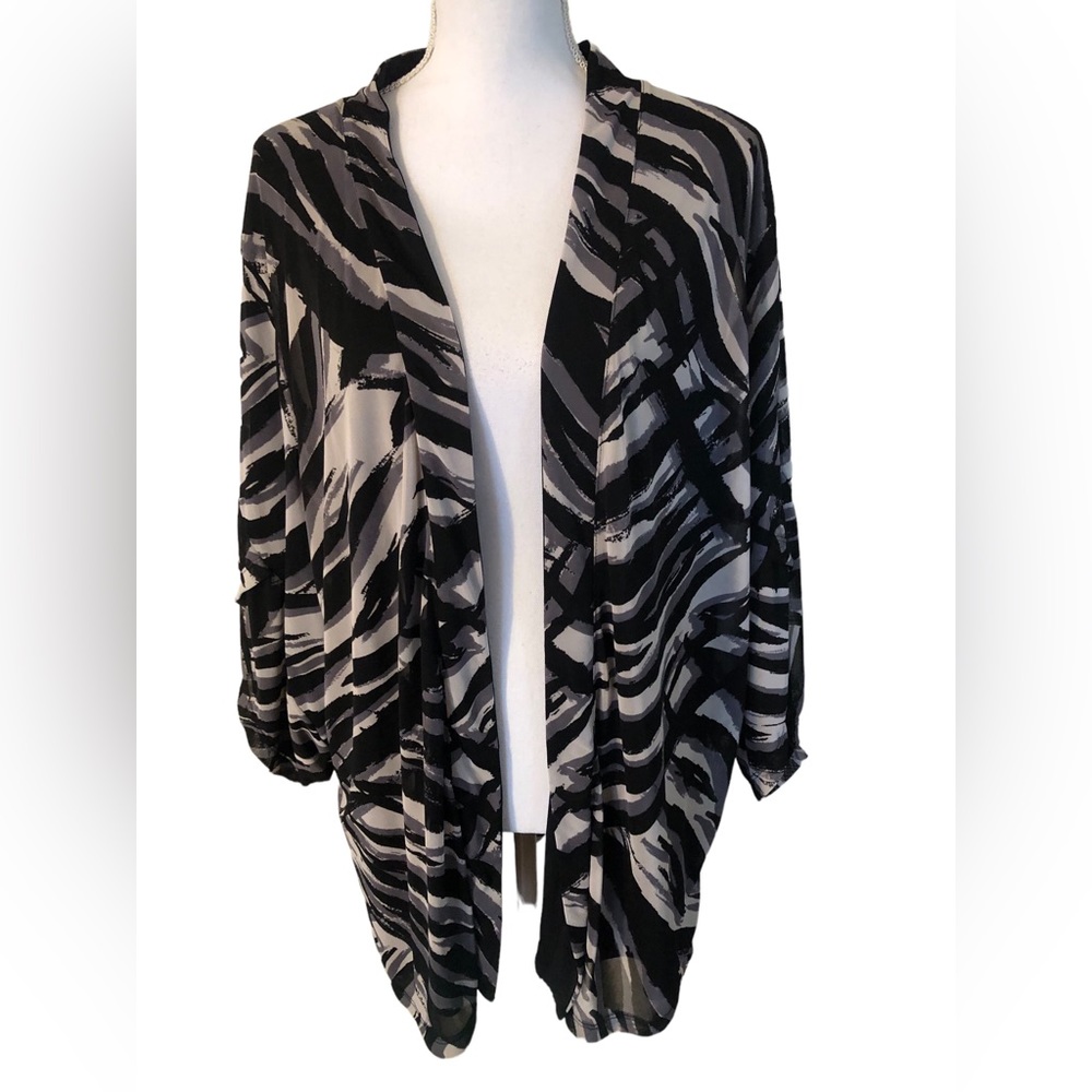 IMAN Multi Print Open Front Maxi Jacket